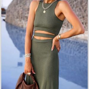 Green Cut Out Dress